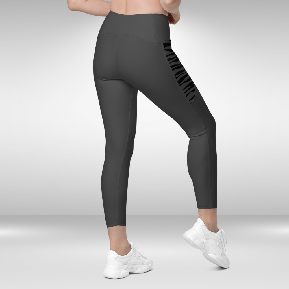 Women Legging With Pockets - Charcoal - Plus Sizes Available