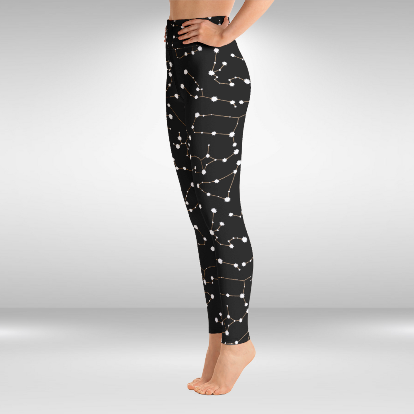 Women Yoga Legging - Black Constellation Print