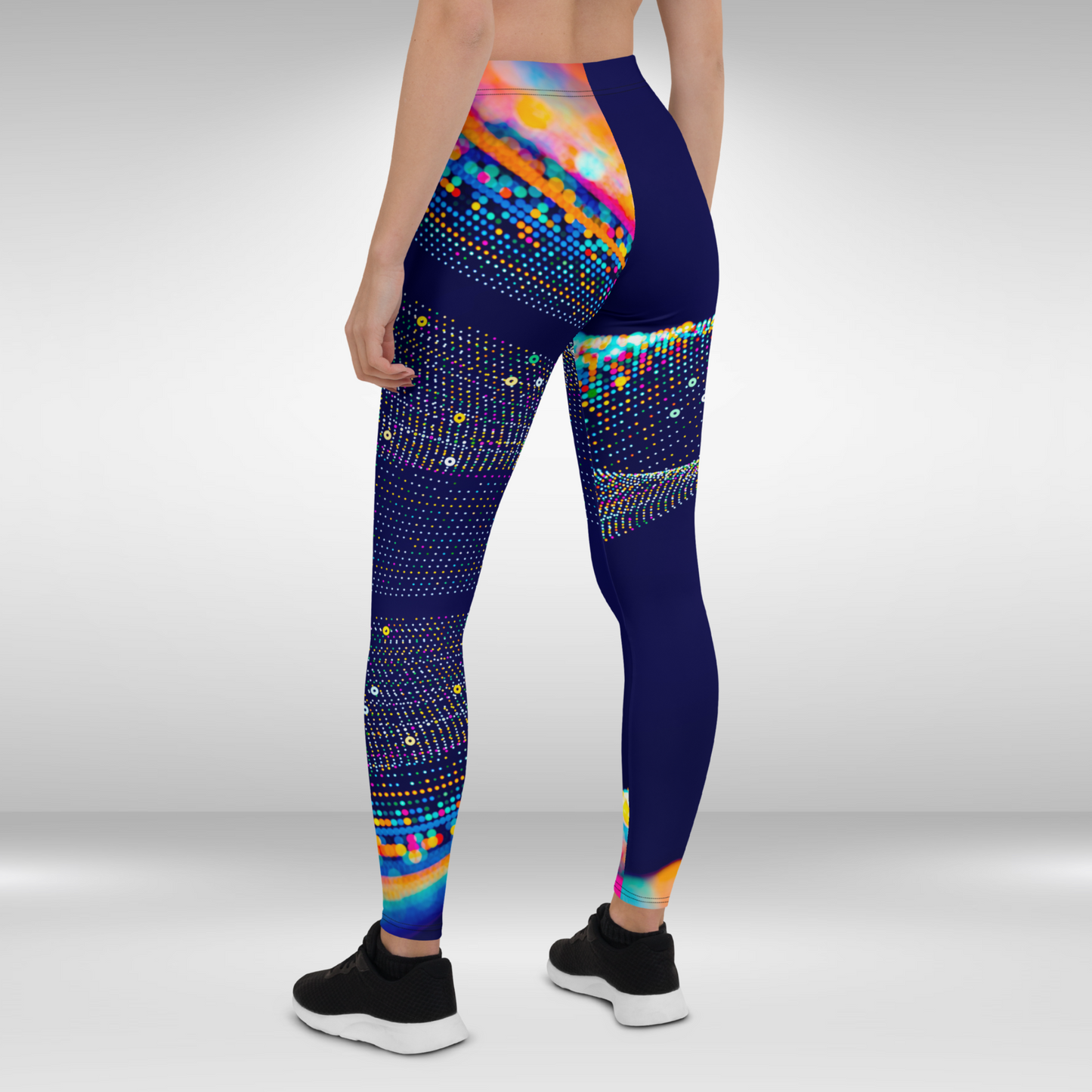 Women Gym Legging - Blue Festive Print