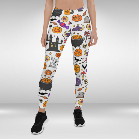 Women Gym Legging - Halloween Fun Print