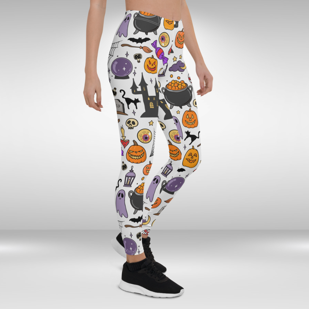 Women Gym Legging - Halloween Fun Print