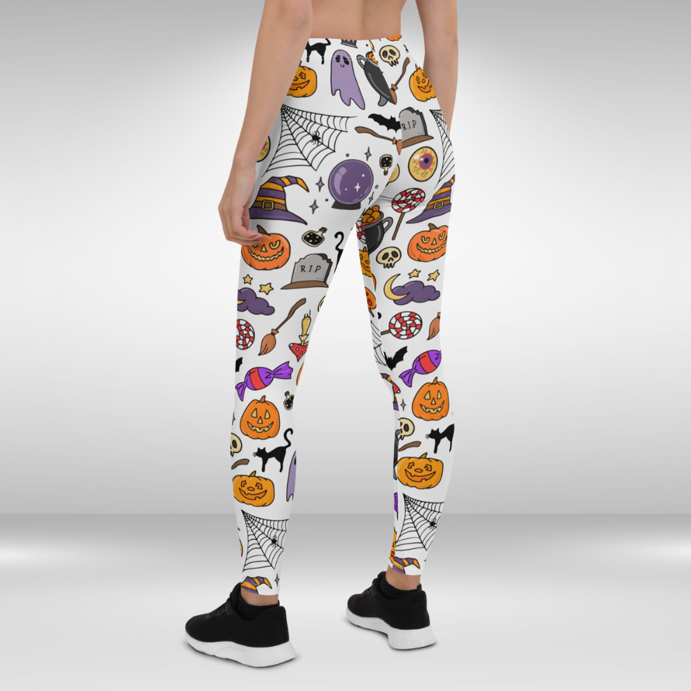 Women Gym Legging - Halloween Fun Print