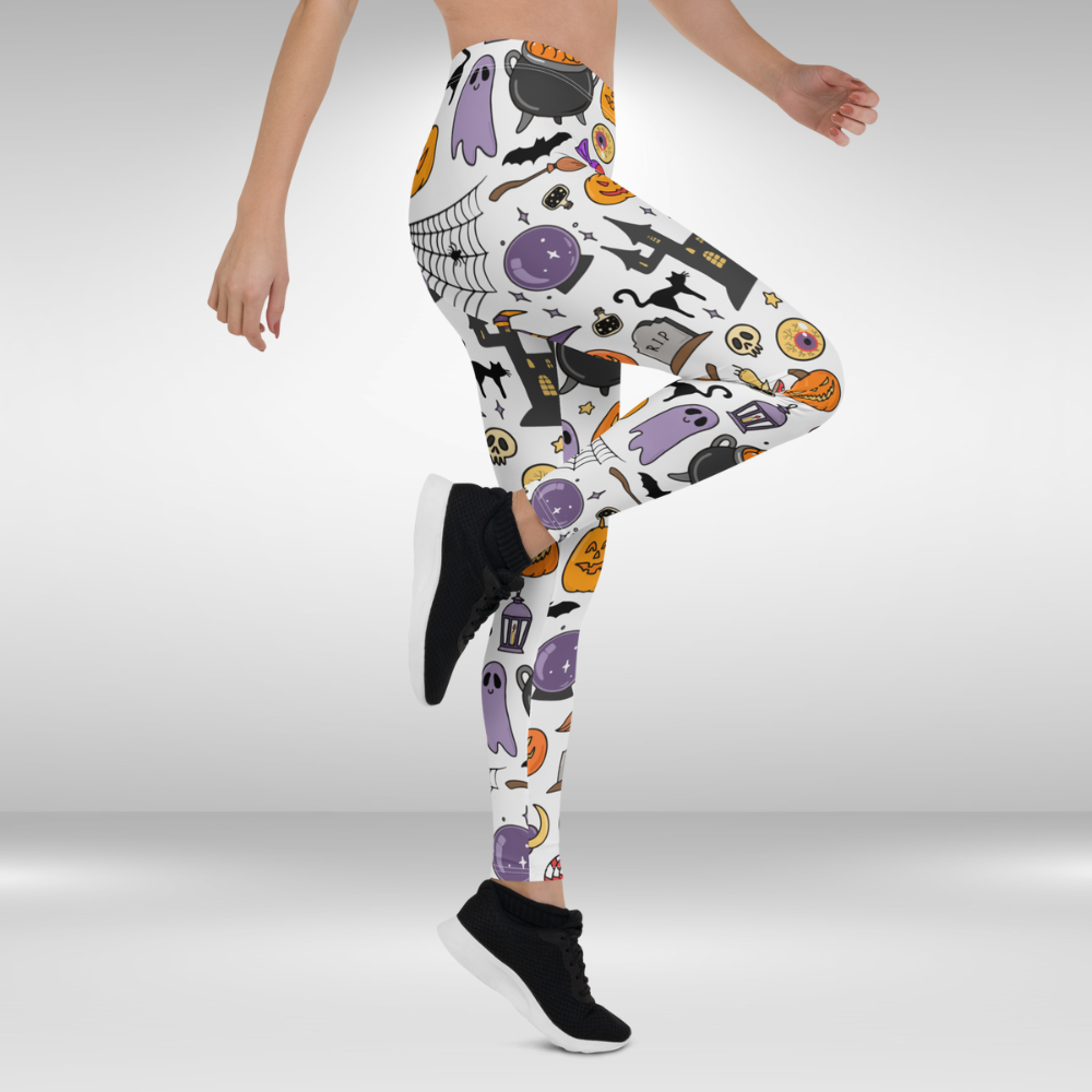 Women Gym Legging - Halloween Fun Print