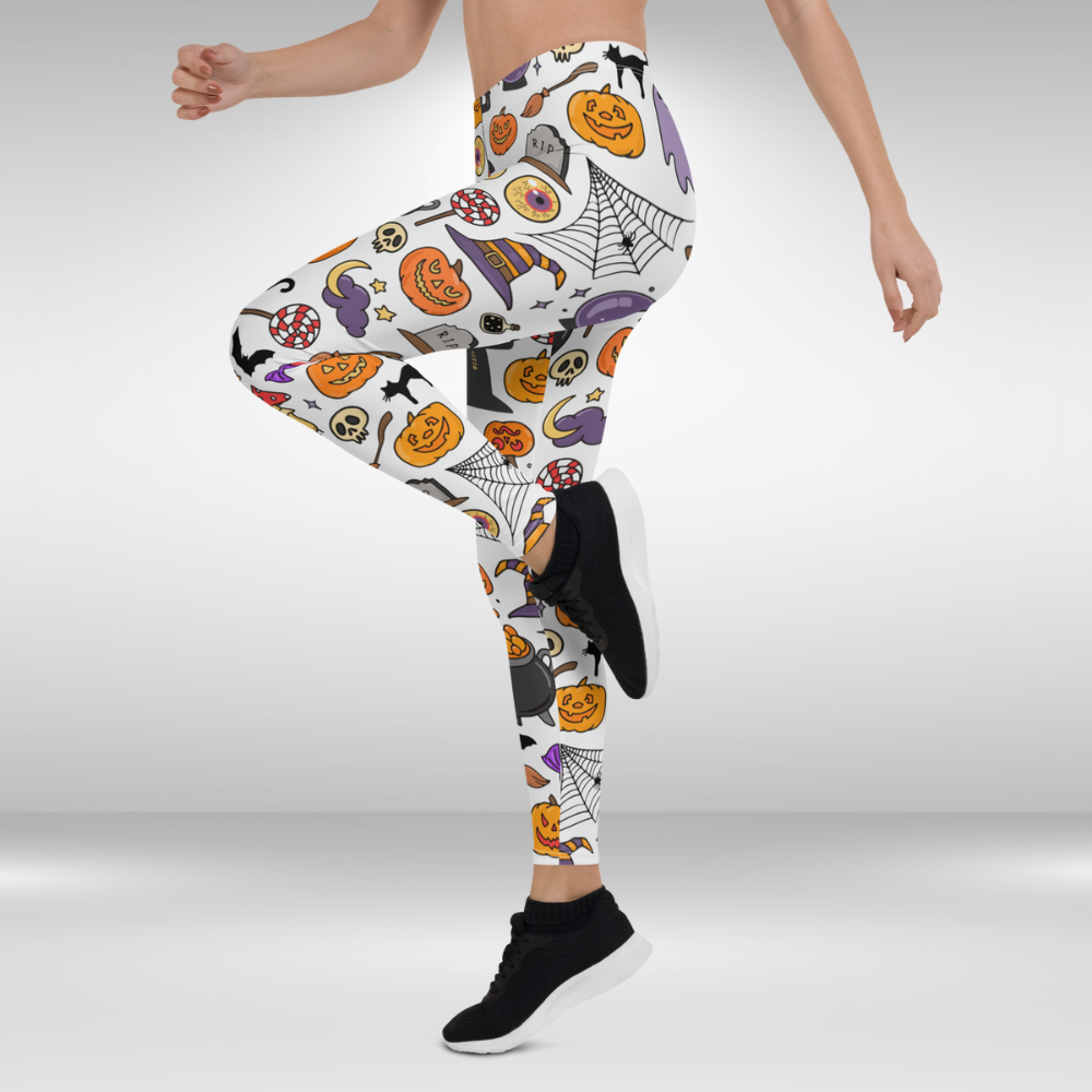 Women Gym Legging - Halloween Fun Print