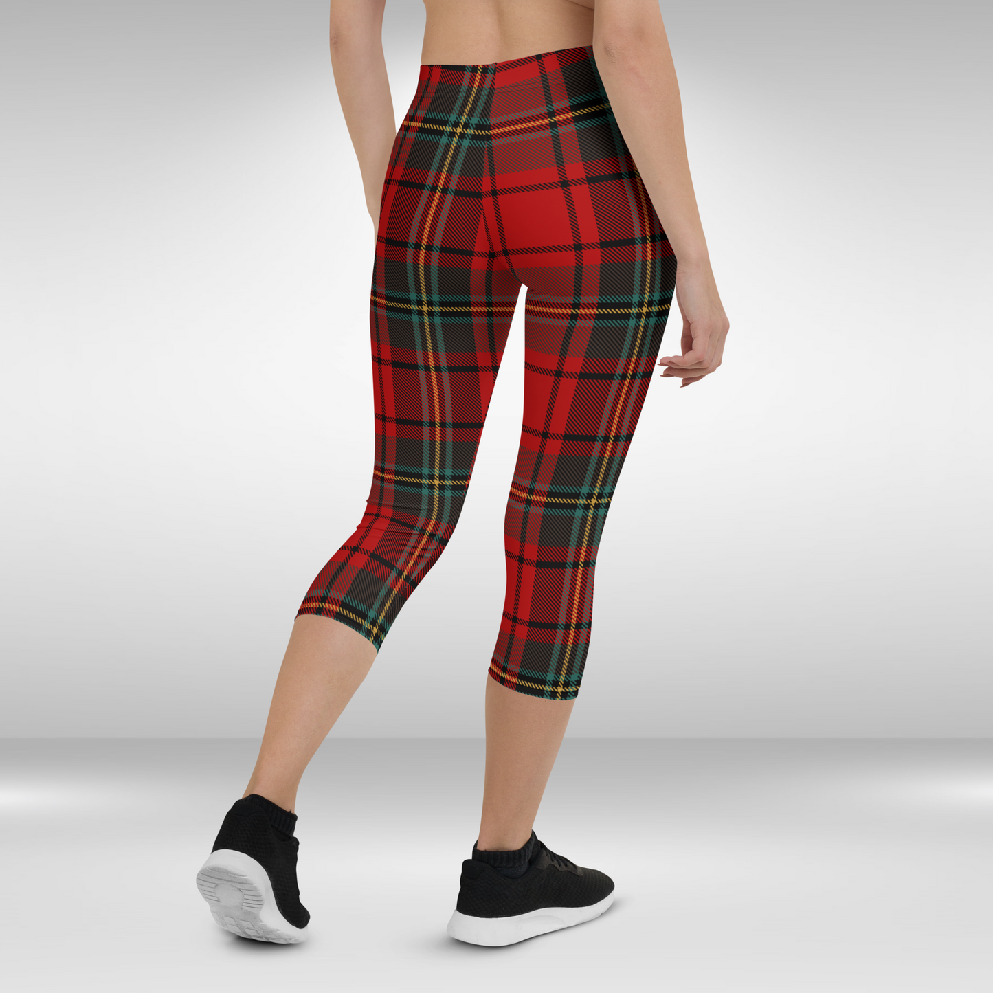 Women Capri Legging - Red Check Print