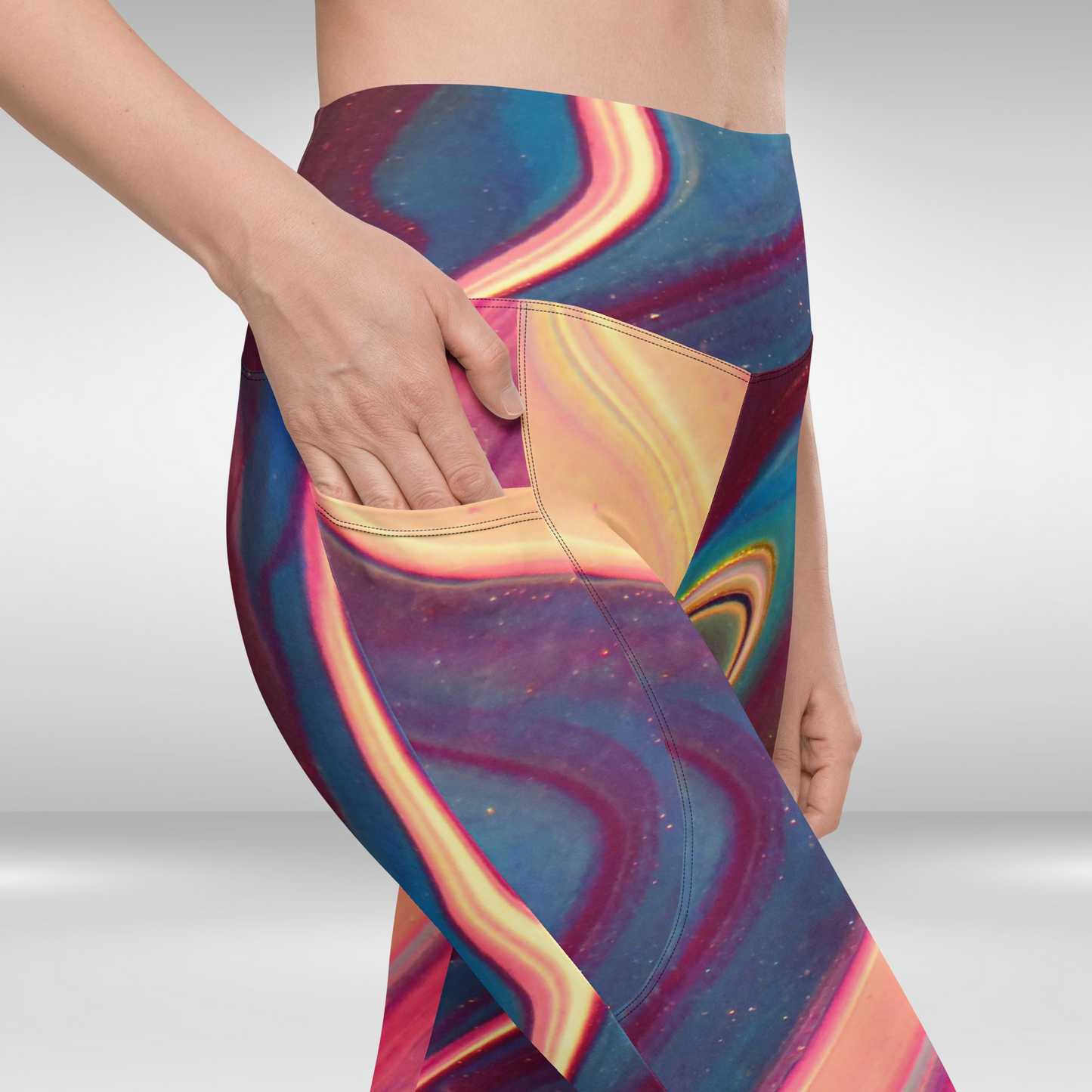 Women Legging With Pockets - Abstract Lava Print