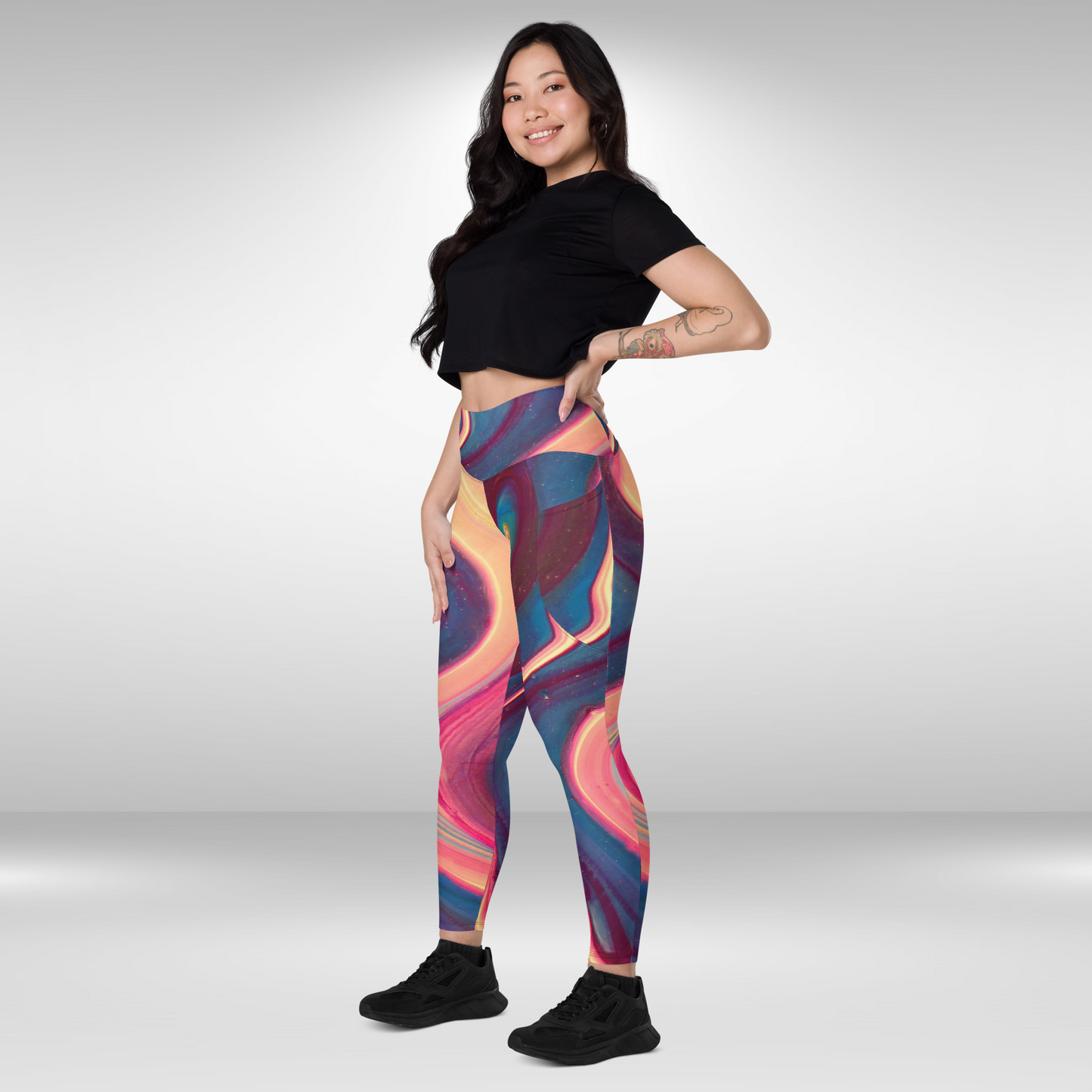 Women Legging With Pockets - Abstract Lava Print