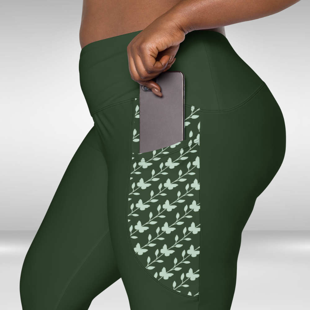 Women Legging With Pockets - Henna Colour